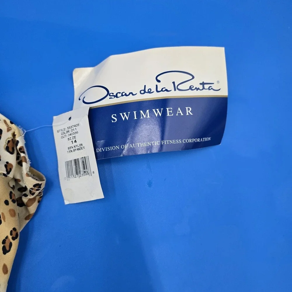 Vintage NWT 1990s‎ Oscar de la Renta Cheetah Print Swimsuit Women's 14